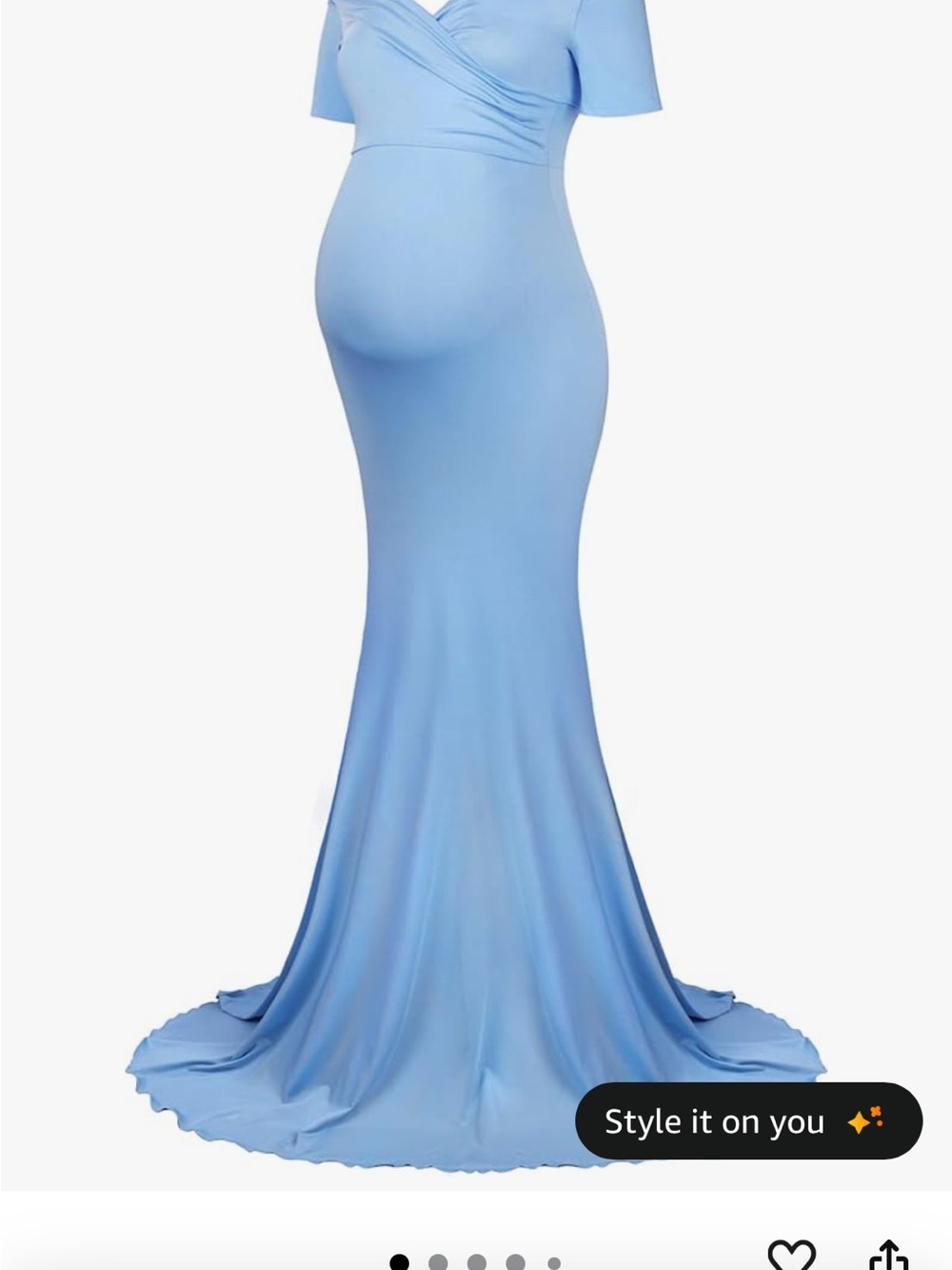 Sky Blue Maternity Mermaid Gown
